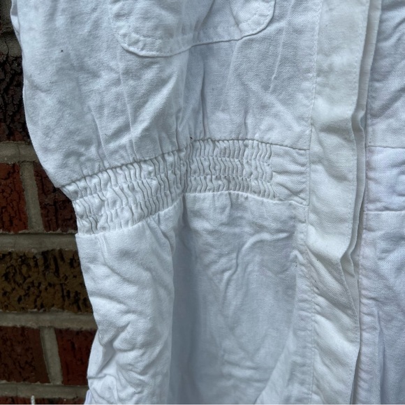 Universal Thread White Button Front Collar Linen Utility Romper Jumpsuit - Picture 3 of 3